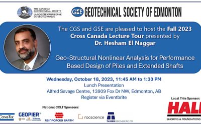 October 18, 2023: Fall 2023 CCLT with Dr. Hesham El Naggar – Geo-Structural Nonlinear Analysis for Performance Based Design of Piles and Extended Shafts