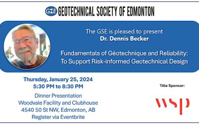January 25, 2024: Dr. Dennis Becker – Fundamentals of Géotechnique and Reliability