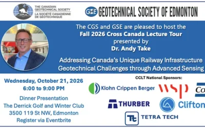 October 21, 2026: Fall CCLT with Dr. Andy Take – Addressing Canada’s unique railway infrastructure geotechnical challenges through advanced sensing